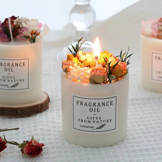 Dried Flowers Decor Romantic Candles - cozy desires