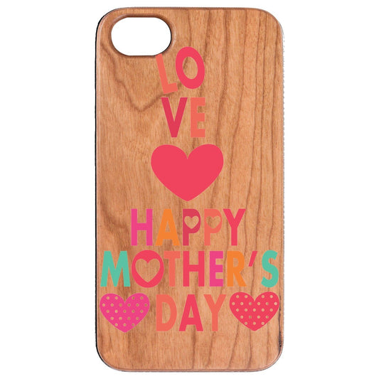 Mothers Day 4 Personalized Real Wood Protective Case for iPhone / Cerise Eurynome